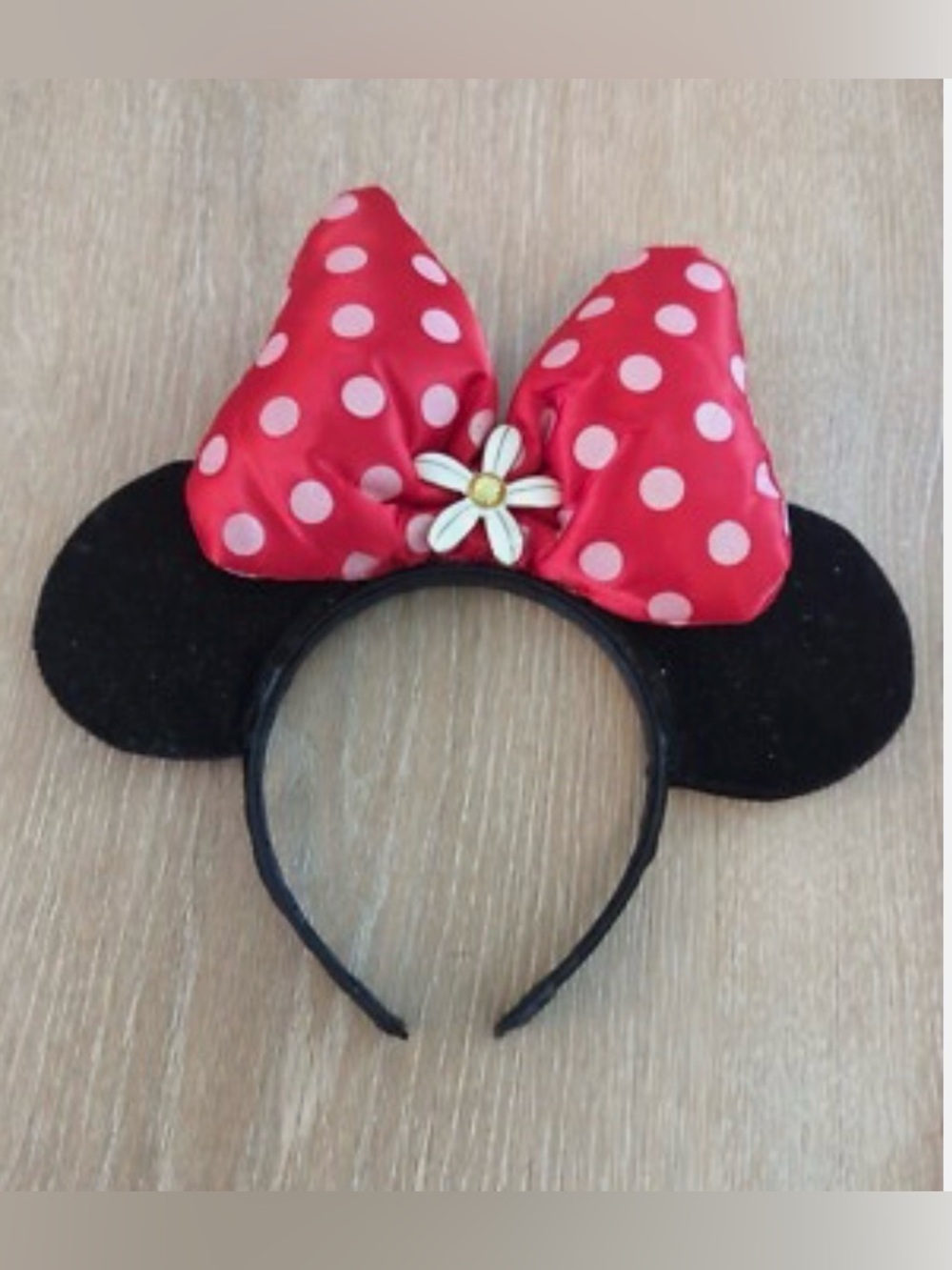 Disney Minnie Polka Dot Bow Mouse Ear Headband - Red & Black
